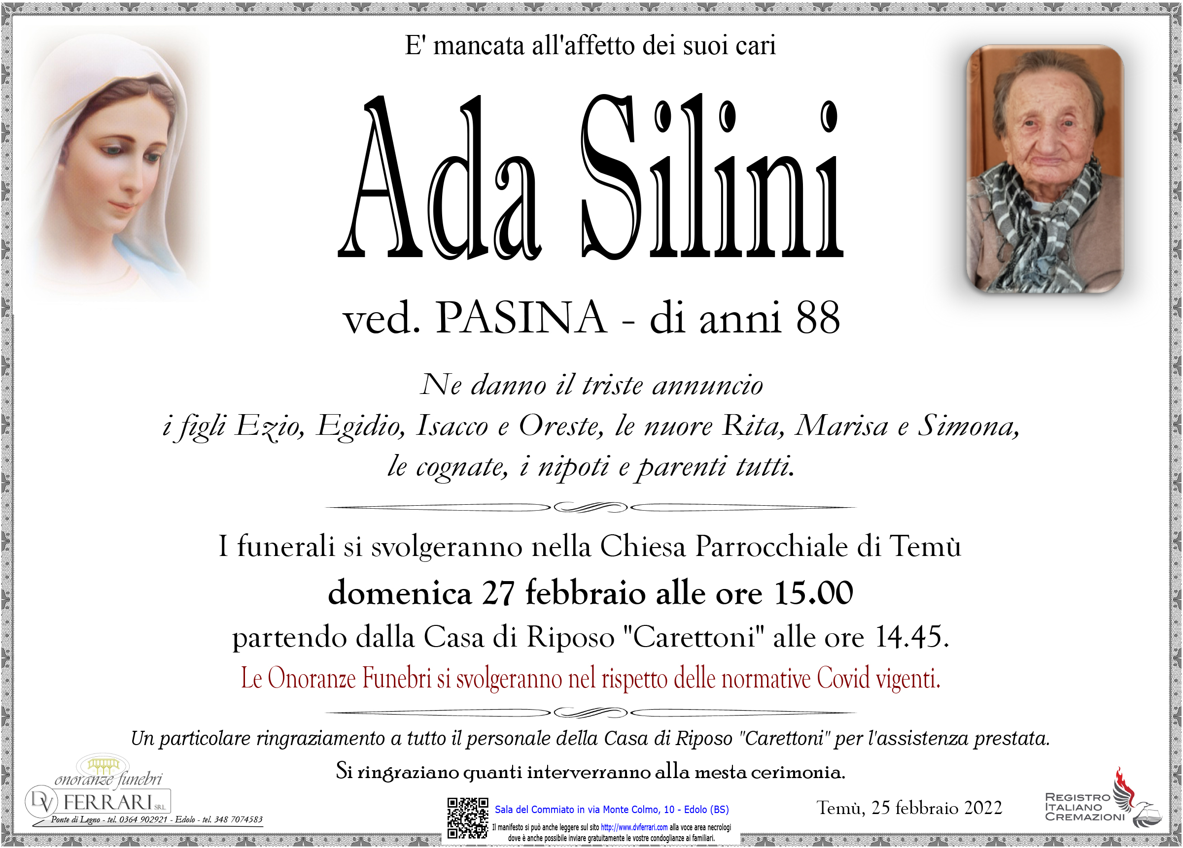 ADA SILINI VED. PASINA - TEMU'