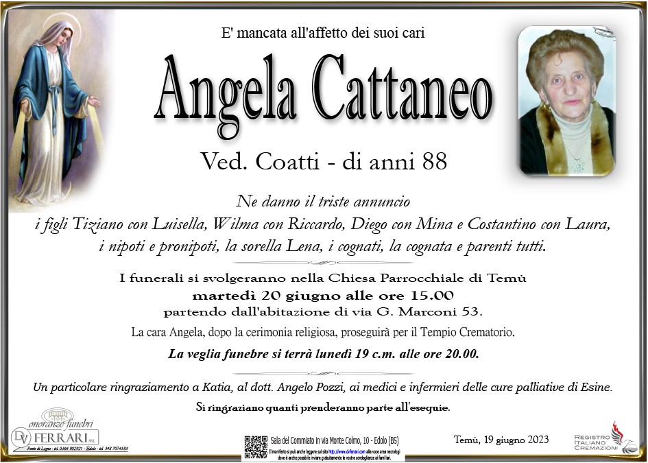 ANGELA CATTANEO VED. COATTI - TEMU'