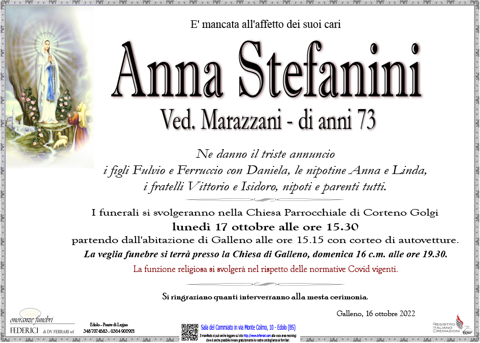 ANNA STEFANINI VED. MARAZZANI - GALLENO