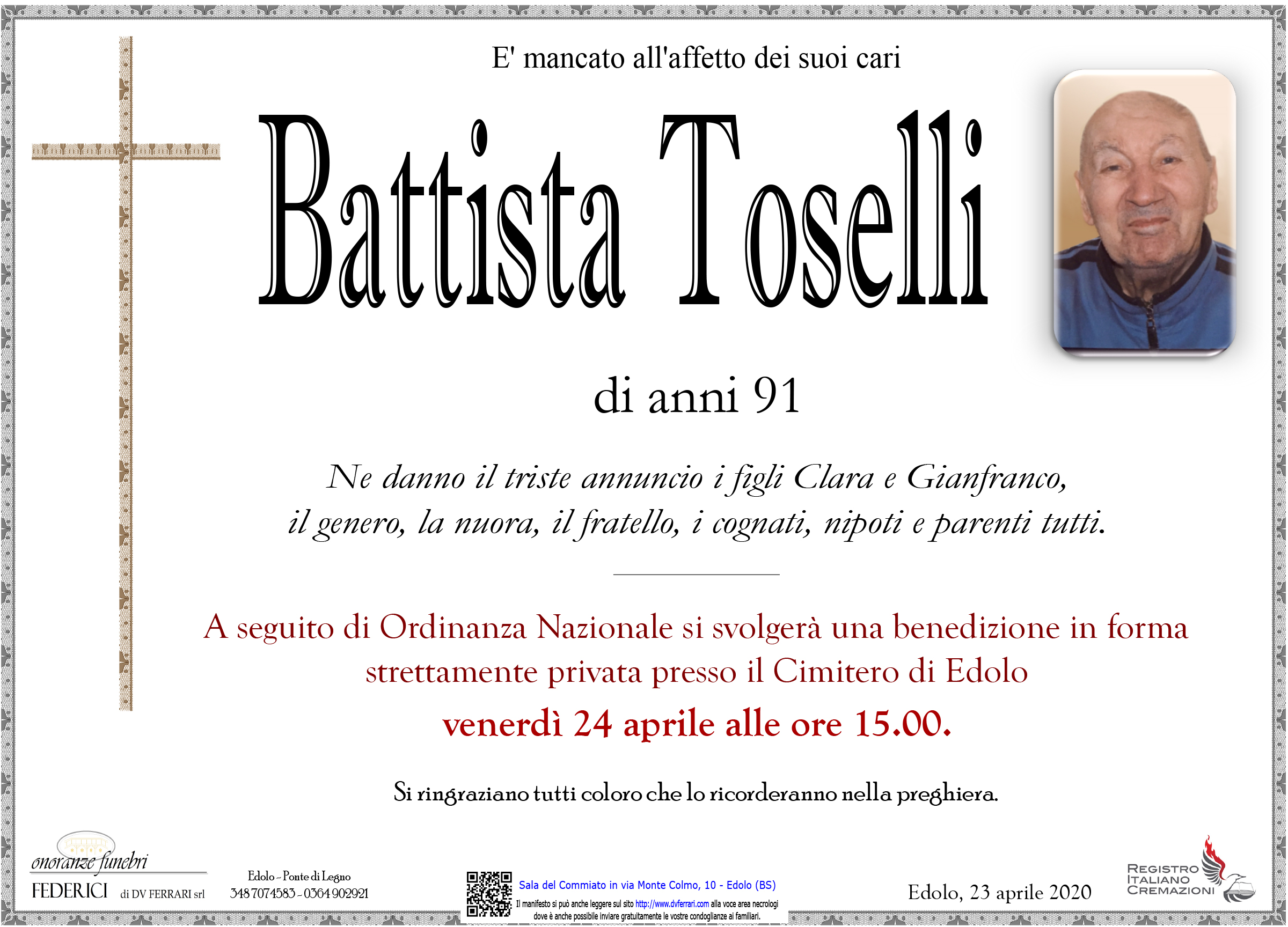 BATTISTA TOSELLI - EDOLO