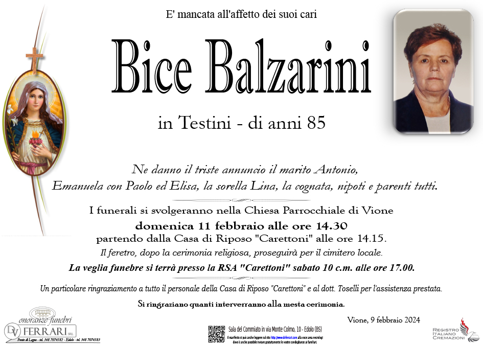 BICE BALZARINI IN TESTINI - VIONE