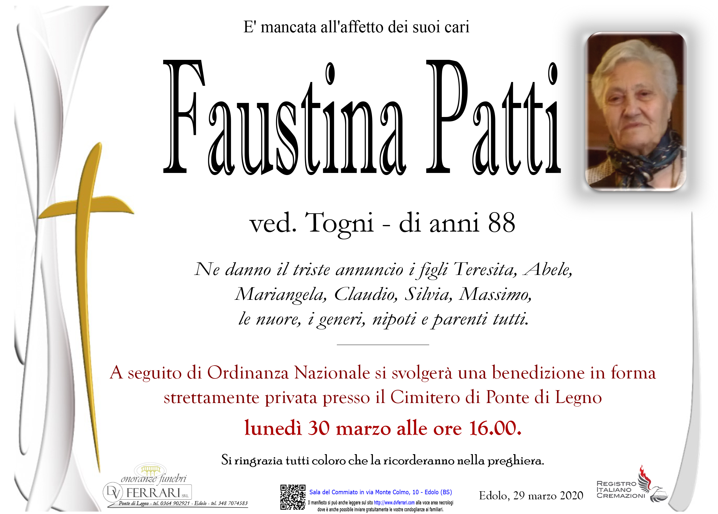 FAUSTINA PATTI VED. TOGNI - EDOLO