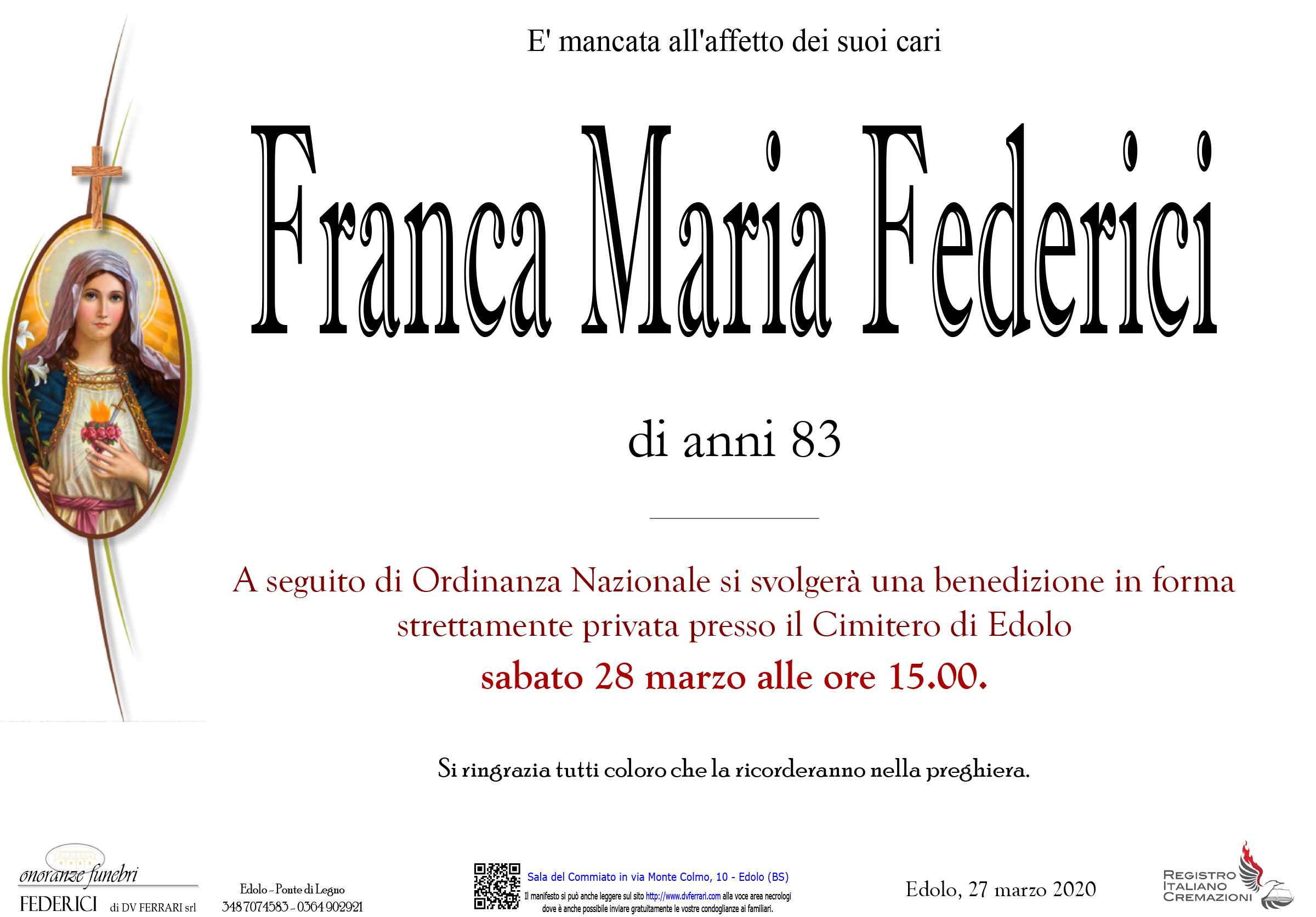 FRANCA MARIA FEDERICI - EDOLO