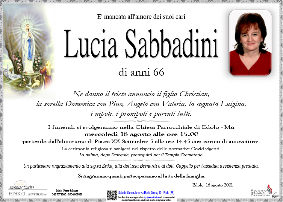 LUCIA SABBADINI - EDOLO