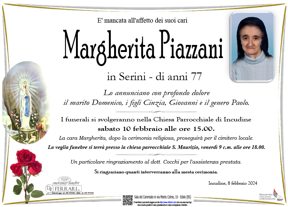 MARGHERITA PIAZZANI IN SERINI - INCUDINE