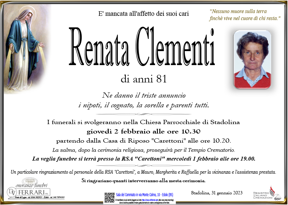 RENATA CLEMENTI - STADOLINA