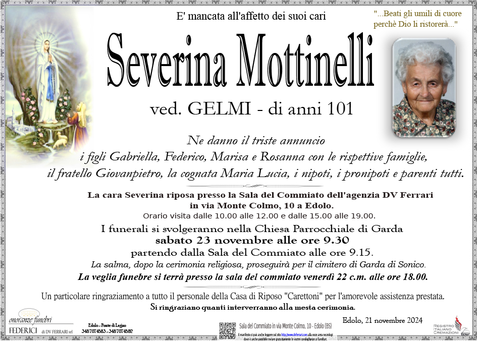 SEVERINA MOTTINELLI VED. GELMI - EDOLO