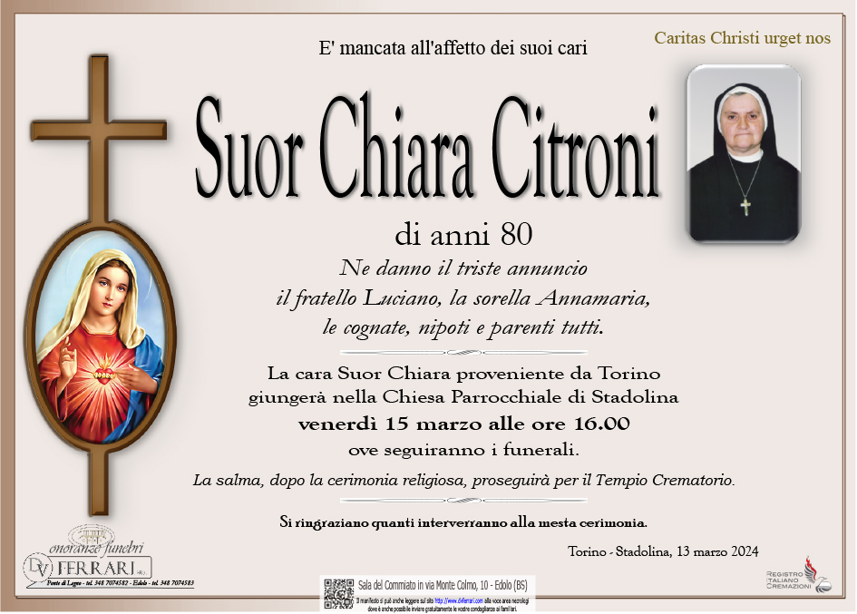 SUOR CHIARA CITRONI - STADOLINA